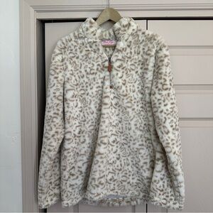 Pink Lily Snow Leopard Pullover
